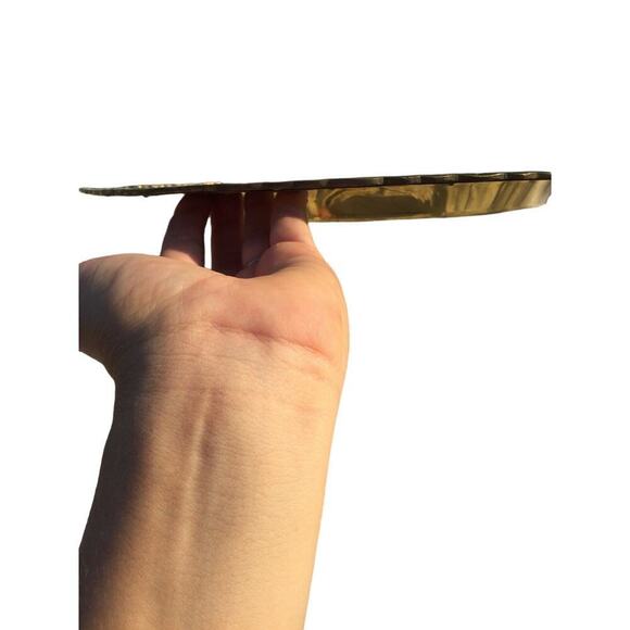 Giant brass serving platter 24"X18" birds tray oriental asian gold partridge MCM - Picture 7 of 16